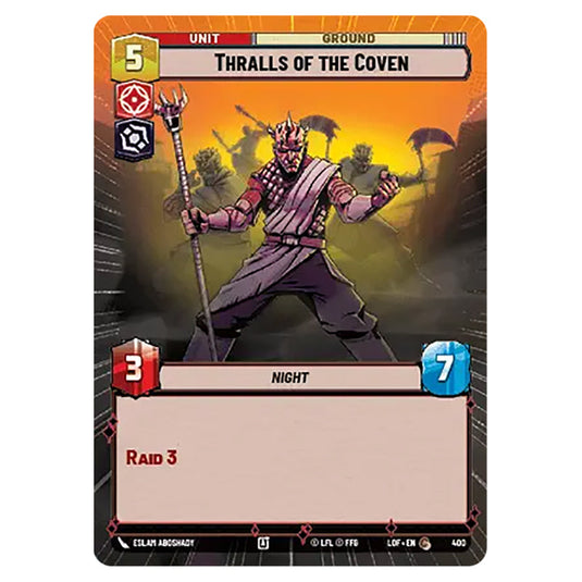 Thralls of the Coven card from the Star Wars Unlimited set Legends of the Force