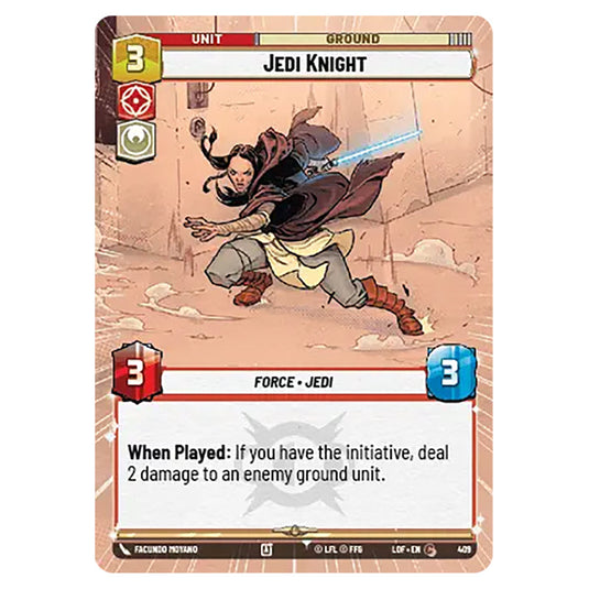 Jedi Knight card from the Star Wars Unlimited set Legends of the Force