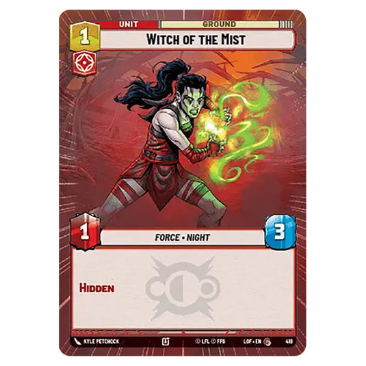 Witch of the Mist card from the Star Wars Unlimited set Legends of the Force