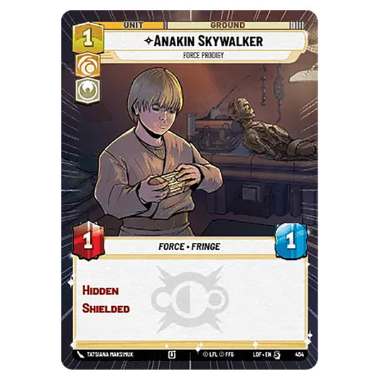 Anakin Skywalker Force Prodigy card from the Star Wars Unlimited set Legends of the Force