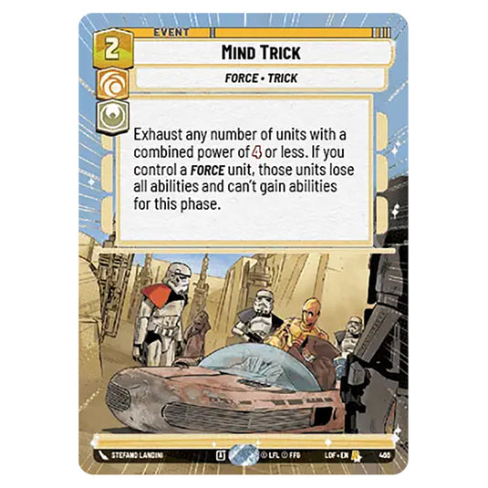 Mind Trick card from the Star Wars Unlimited set Legends of the Force