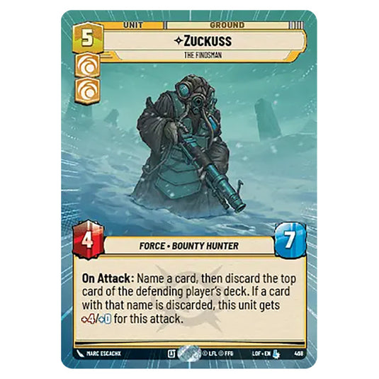 Zuckuss The Findsman card from the Star Wars Unlimited set Legends of the Force
