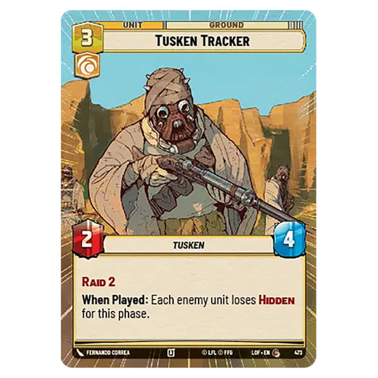 Tusken Tracker card from the Star Wars Unlimited set Legends of the Force