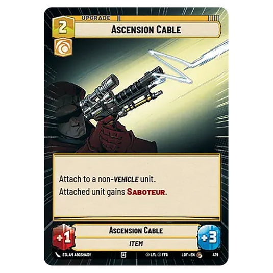 Ascension Cable card from the Star Wars Unlimited set Legends of the Force