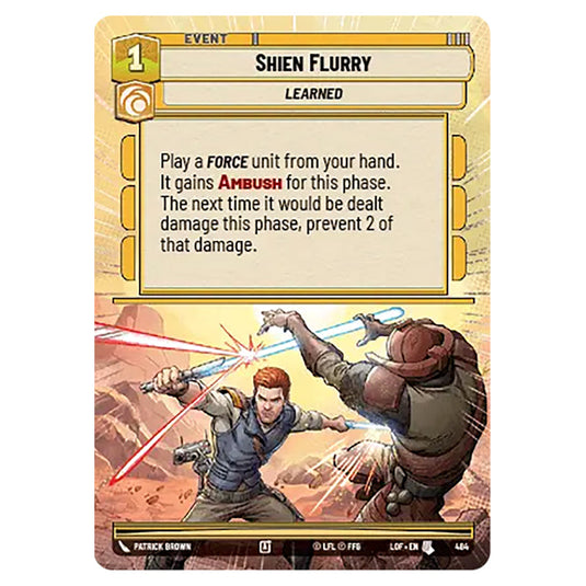 Shien Flurry card from the Star Wars Unlimited set Legends of the Force
