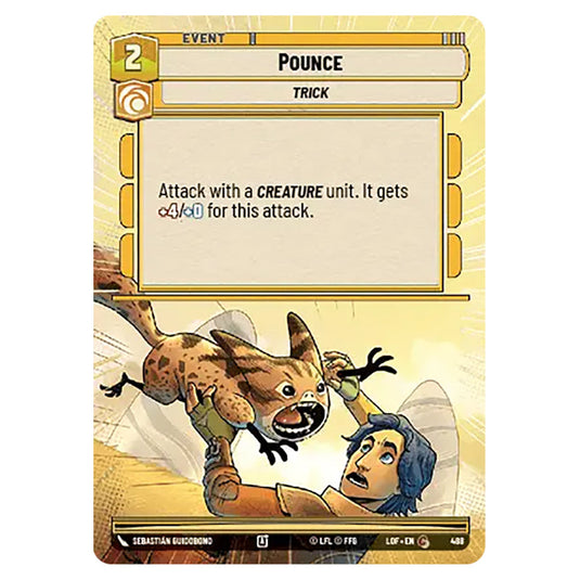 Pounce card from the Star Wars Unlimited set Legends of the Force