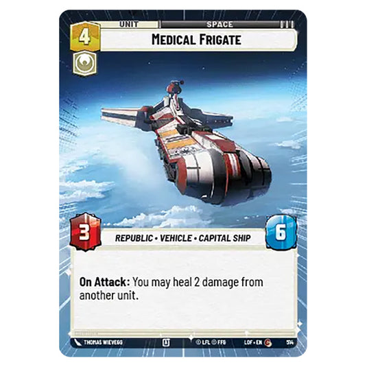Medical Frigate card from the Star Wars Unlimited set Legends of the Force