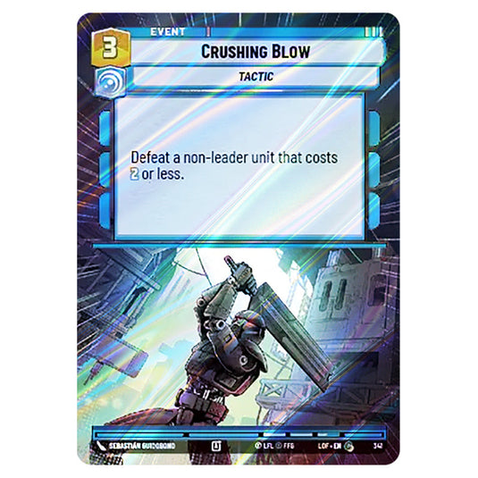 Crushing Blow card from the Star Wars Unlimited set Legends of the Force