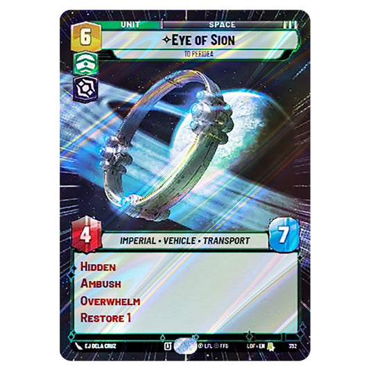 Eye of Sion To Peridea card from the Star Wars Unlimited set Legends of the Force
