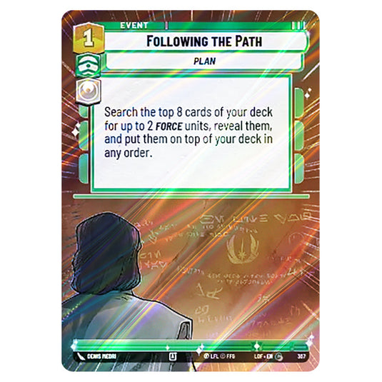 Following the Path card from the Star Wars Unlimited set Legends of the Force