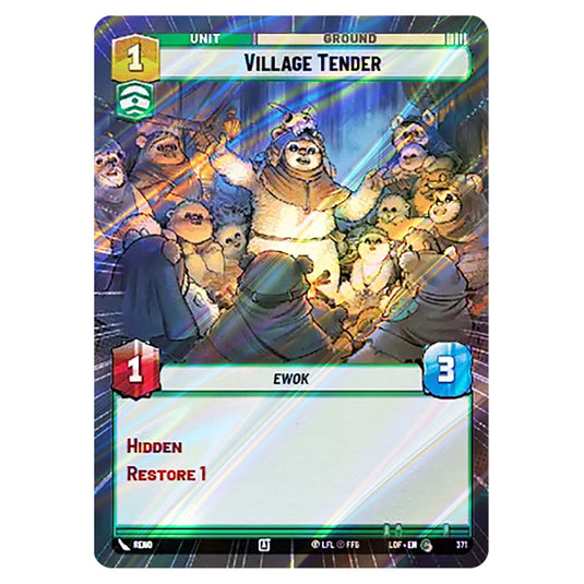 Village Tender card from the Star Wars Unlimited set Legends of the Force