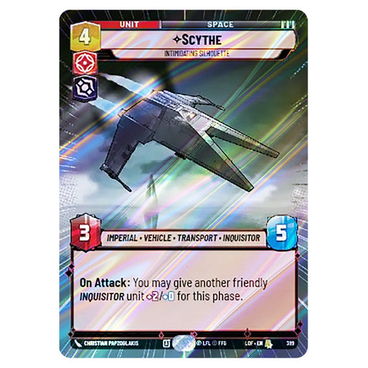 Scythe Intimidating Silhouette card from the Star Wars Unlimited set Legends of the Force