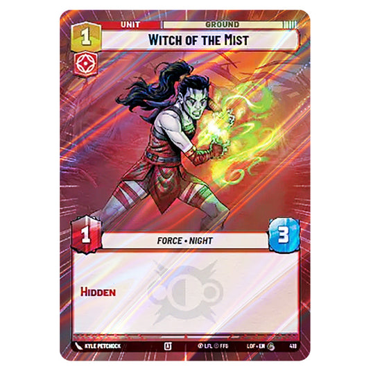 Witch of the Mist card from the Star Wars Unlimited set Legends of the Force