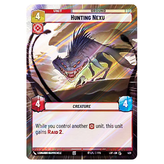 Hunting Nexu card from the Star Wars Unlimited set Legends of the Force