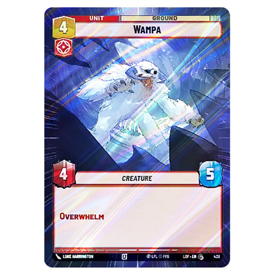 Wampa card from the Star Wars Unlimited set Legends of the Force