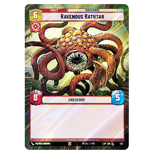 Ravenous Rathtar card from the Star Wars Unlimited set Legends of the Force