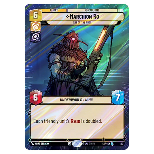 Marchion Ro Eye of the Nihil card from the Star Wars Unlimited set Legends of the Force