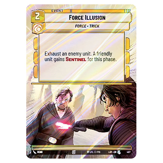 Force Illusion card from the Star Wars Unlimited set Legends of the Force