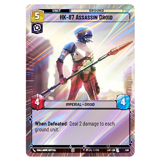 HK-87 Assassin Droid card from the Star Wars Unlimited set Legends of the Force
