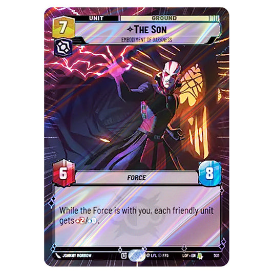 The Son Embodiment of Darkness card from the Star Wars Unlimited set Legends of the Force