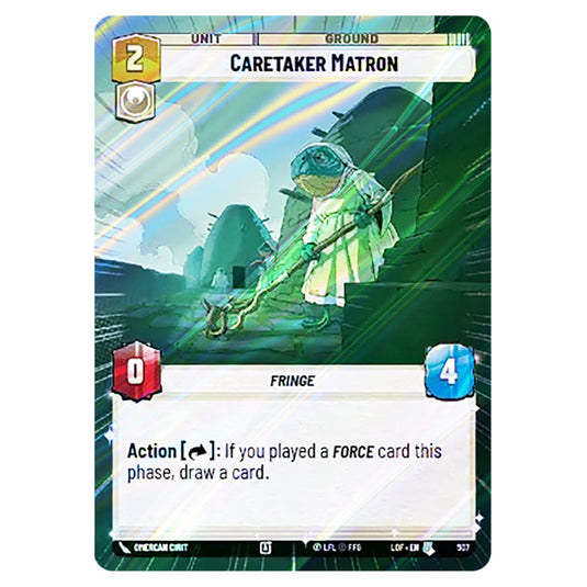 Caretaker Matron card from the Star Wars Unlimited set Legends of the Force