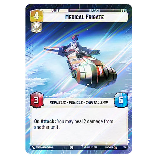 Medical Frigate card from the Star Wars Unlimited set Legends of the Force