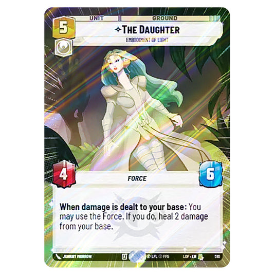 The Daughter Embodiment of Light card from the Star Wars Unlimited set Legends of the Force