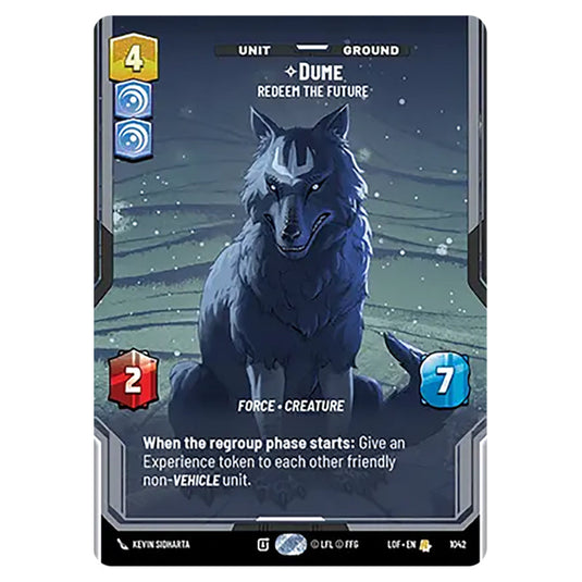Dume Redeem the Future card from the Star Wars Unlimited set Legends of the Force