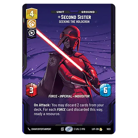 Second Sister Seeking the Holocron card from the Star Wars Unlimited set Legends of the Force