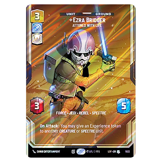 Ezra Bridger Attuned With Life card from the Star Wars Unlimited set Legends of the Force