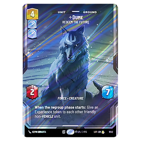 Dume Redeem the Future card from the Star Wars Unlimited set Legends of the Force