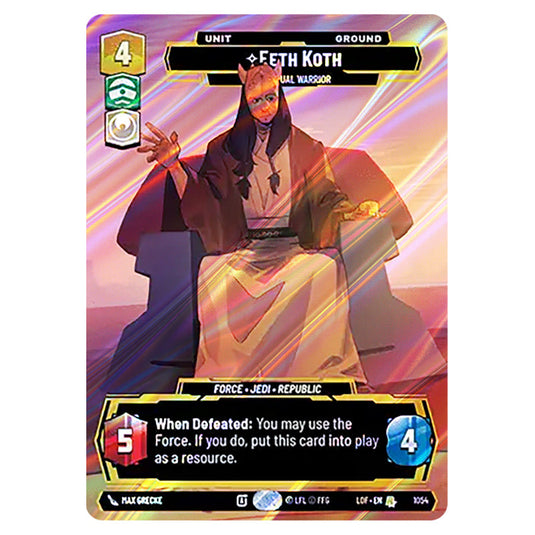 Eeth Koth Spiritual Warrior card from the Star Wars Unlimited set Legends of the Force