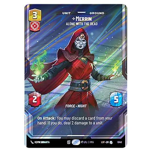Merrin Alone with the Dead card from the Star Wars Unlimited set Legends of the Force