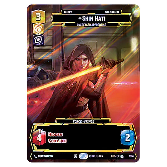 Shin Hati Overeager Apprentice card from the Star Wars Unlimited set Legends of the Force