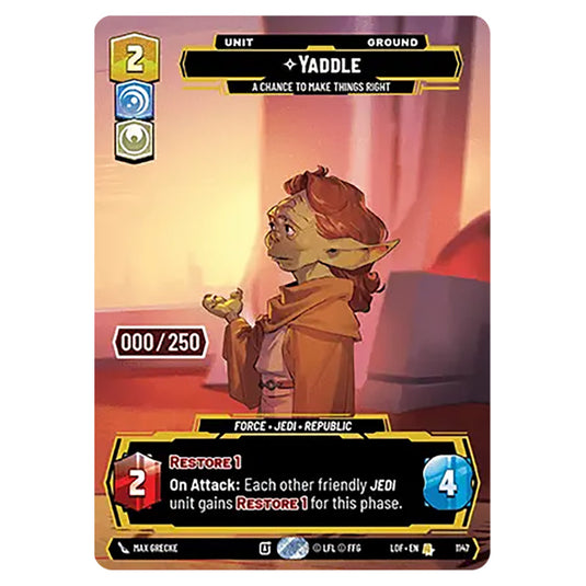 Yaddle A Chance To Make Things Right card from the Star Wars Unlimited set Legends of the Force