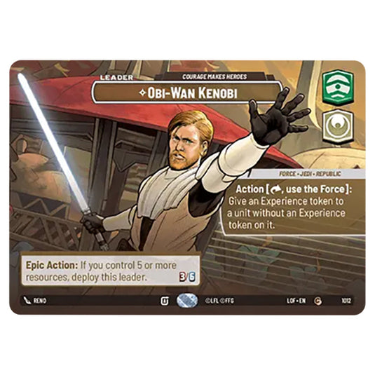 Obi-Wan Kenobi Courage Makes Heroes card from the Star Wars Unlimited set Legends of the Force