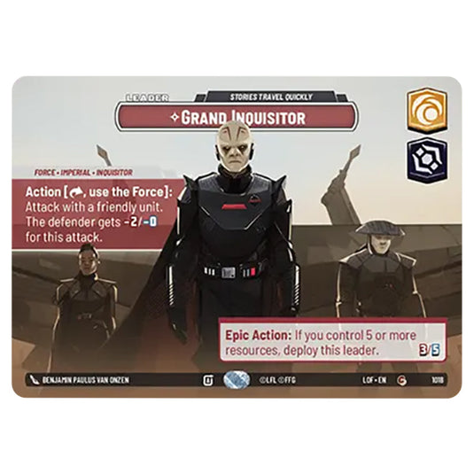 Grand Inquisitor Stories Travel Quickly card from the Star Wars Unlimited set Legends of the Force