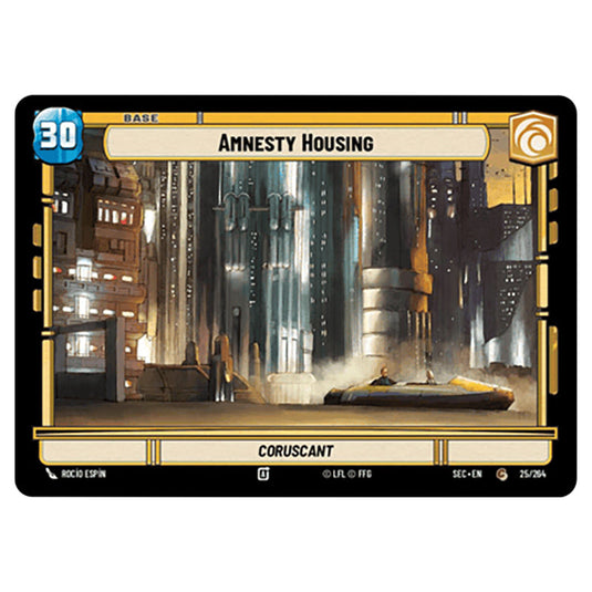 Amnesty Housing card from the Star Wars Unlimited Set Secrets of Power