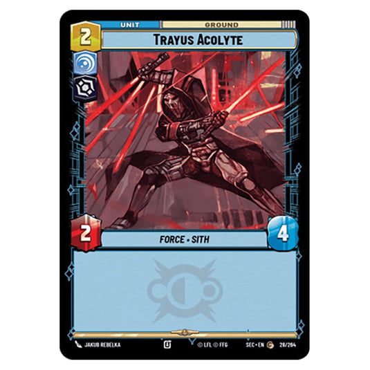 Trayus Acolyte card from the Star Wars Unlimited Set Secrets of Power