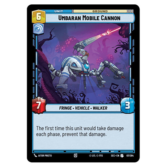 Umbaran Mobile Cannon card from the Star Wars Unlimited Set Secrets of Power
