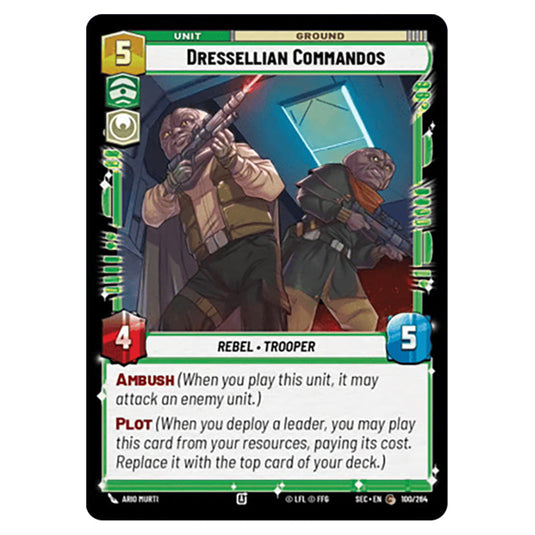 Dressellian Commandos card from the Star Wars Unlimited Set Secrets of Power
