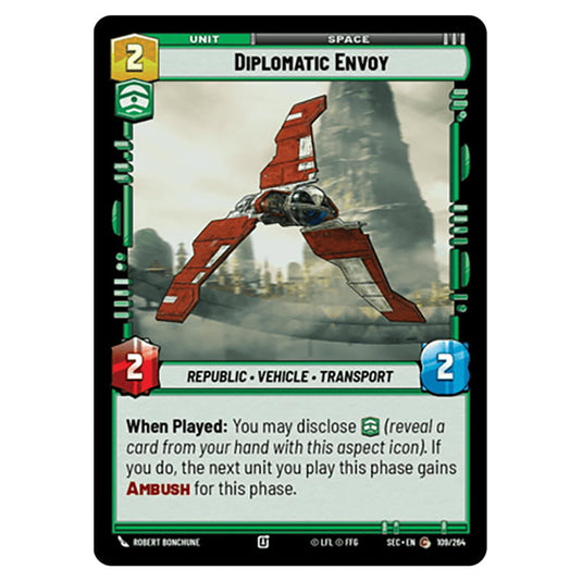 Diplomatic Envoy card from the Star Wars Unlimited Set Secrets of Power