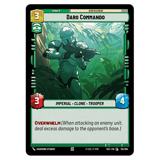 Daro Commando card from the Star Wars Unlimited Set Secrets of Power