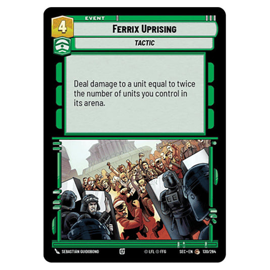 Ferrix Uprising card from the Star Wars Unlimited Set Secrets of Power