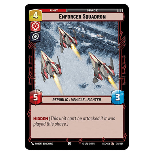 Enforcer Squadron card from the Star Wars Unlimited Set Secrets of Power