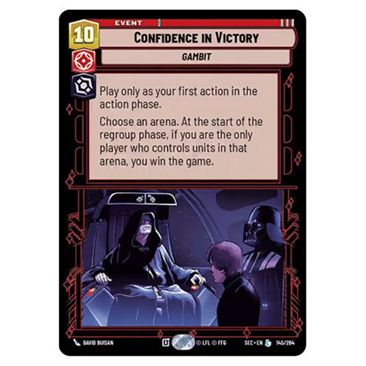 Confidence in Victory card from the Star Wars Unlimited Set Secrets of Power