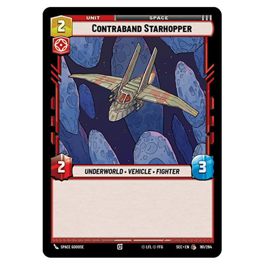 Contraband Starhopper card from the Star Wars Unlimited Set Secrets of Power
