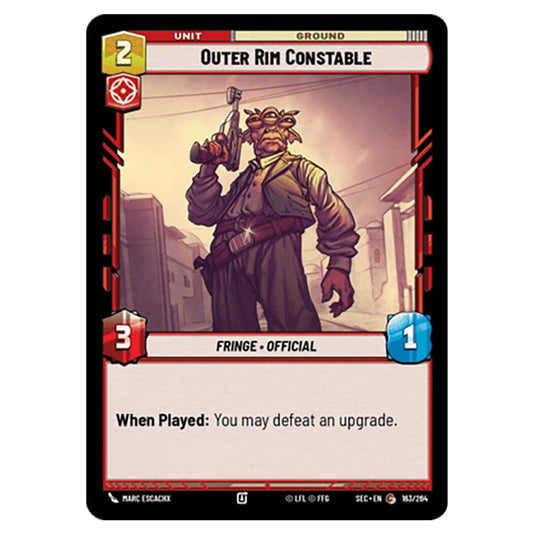 Outer Rim Constable card from the Star Wars Unlimited Set Secrets of Power