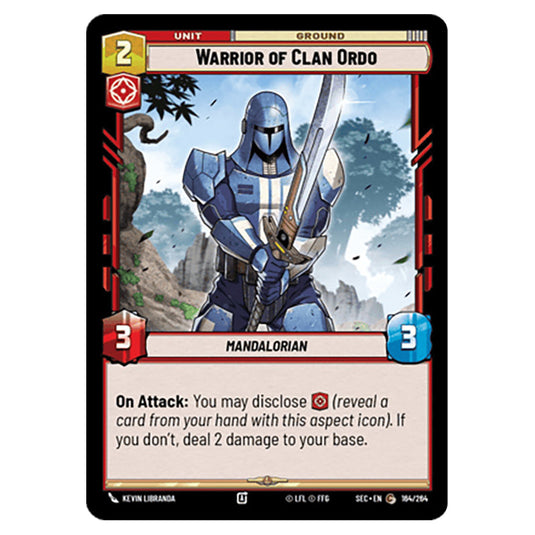 Warrior of Clan Ordo card from the Star Wars Unlimited Set Secrets of Power