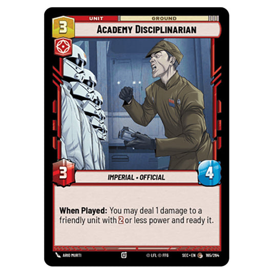 Academy Disciplinarian card from the Star Wars Unlimited Set Secrets of Power